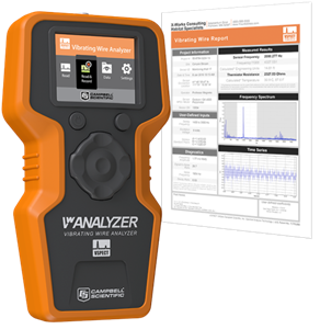Bộ đo tín hiệu dây rung VWAnalyzer sử dụng công nghê VSPECT loại bỏ tín hiệu nhiễu hãng Campbell Scientific USA