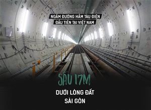 Ngắm đường hầm tầu điện ngầm đầu tiên tại Việt Nam